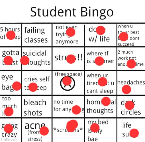 heh.. | image tagged in student bingo | made w/ Imgflip meme maker