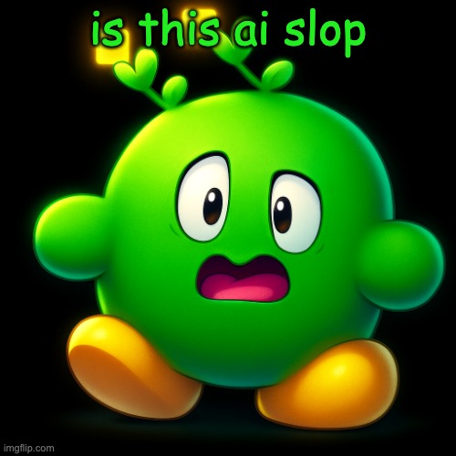 vroby scare | is this ai slop | image tagged in vroby scare | made w/ Imgflip meme maker