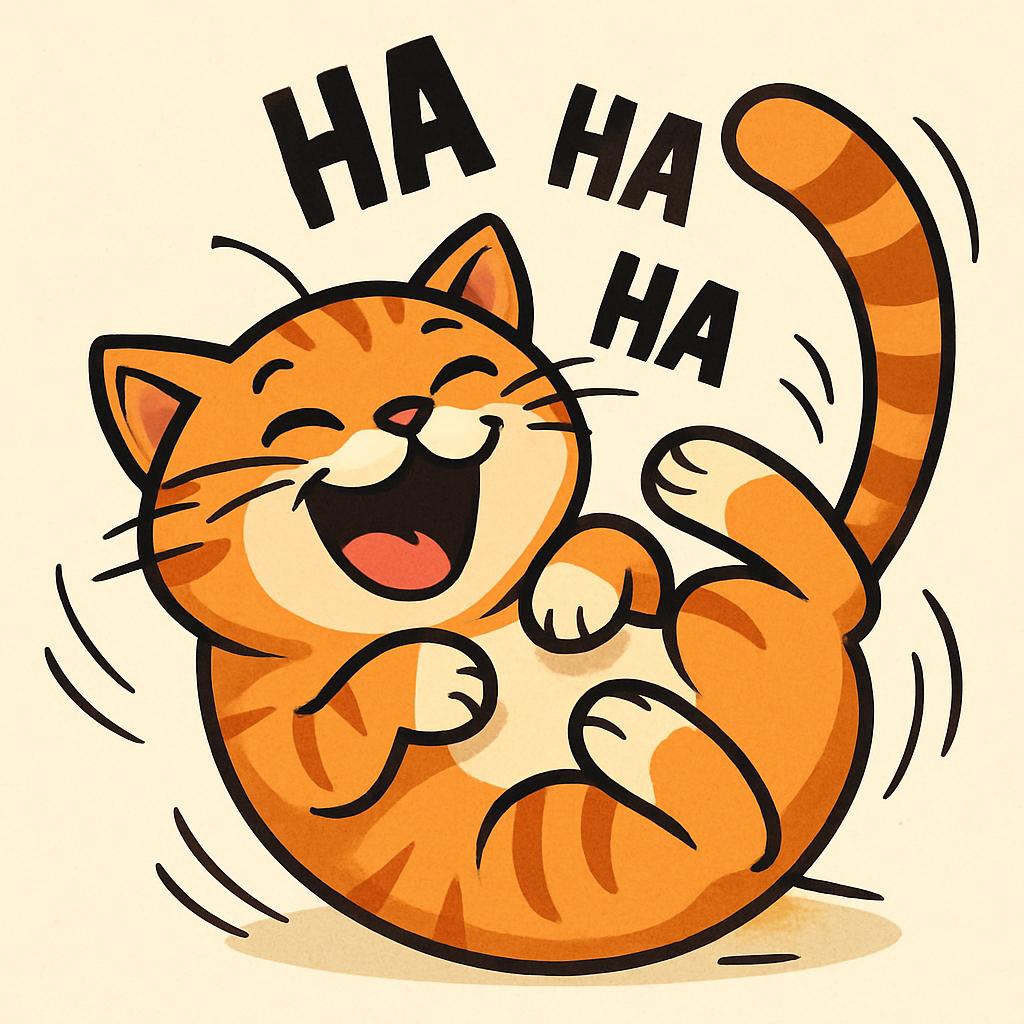 High Quality kucing ngakak sambil guling-guling Blank Meme Template