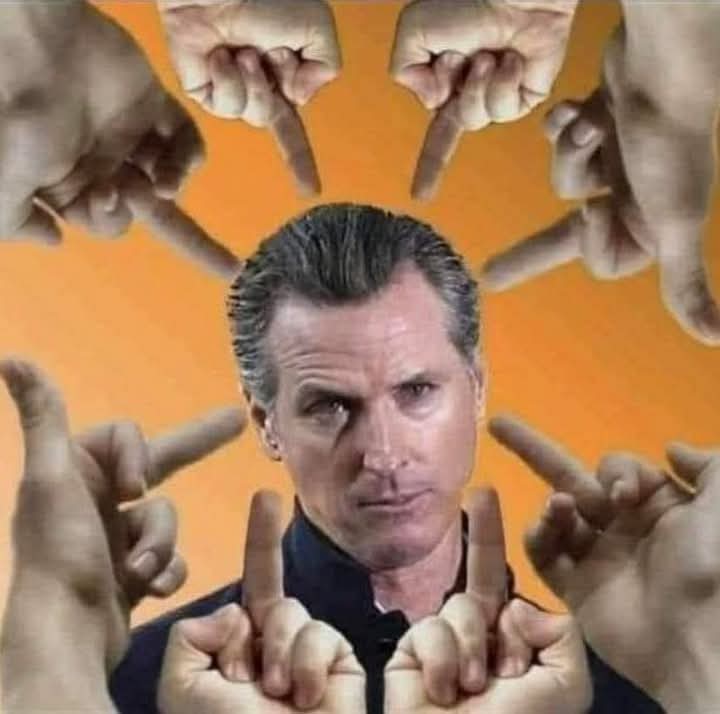 Gavin Newsom gets middle finger Blank Meme Template