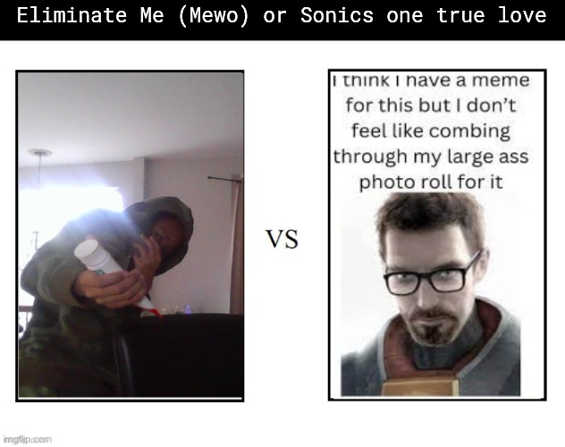 Eliminate Me (Mewo) or Sonics one true love | made w/ Imgflip meme maker