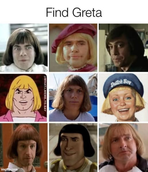 Find Greta | image tagged in political,reposts,greta | made w/ Imgflip meme maker