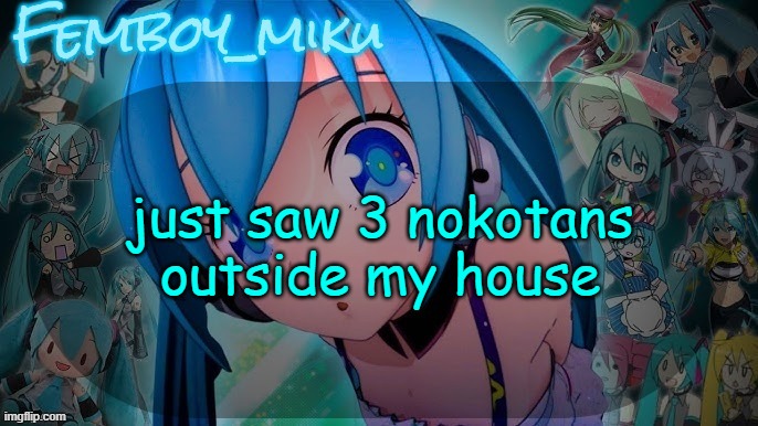 balls | just saw 3 nokotans outside my house | image tagged in balls | made w/ Imgflip meme maker