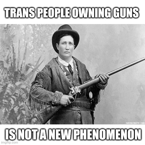 Blank Transparent Square Meme | TRANS PEOPLE OWNING GUNS IS NOT A NEW PHENOMENON | image tagged in memes,blank transparent square | made w/ Imgflip meme maker