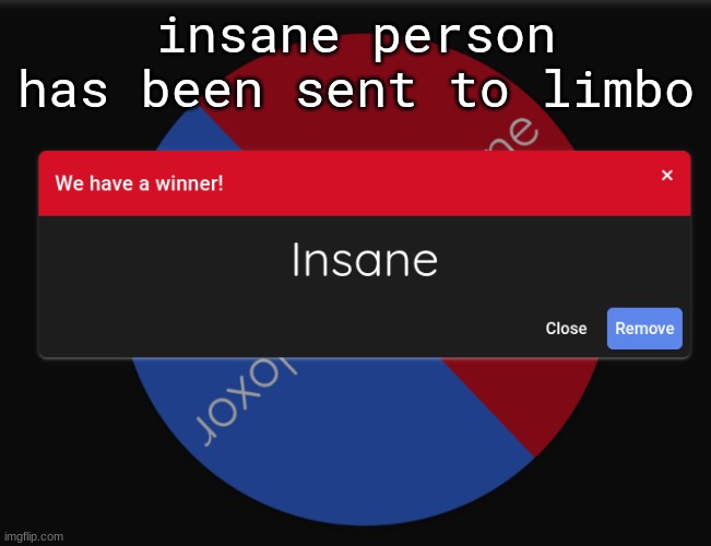 insane person has been sent to limbo | made w/ Imgflip meme maker