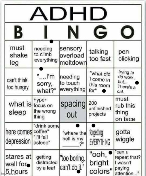 some of them i don't know | image tagged in adhd bingo | made w/ Imgflip meme maker