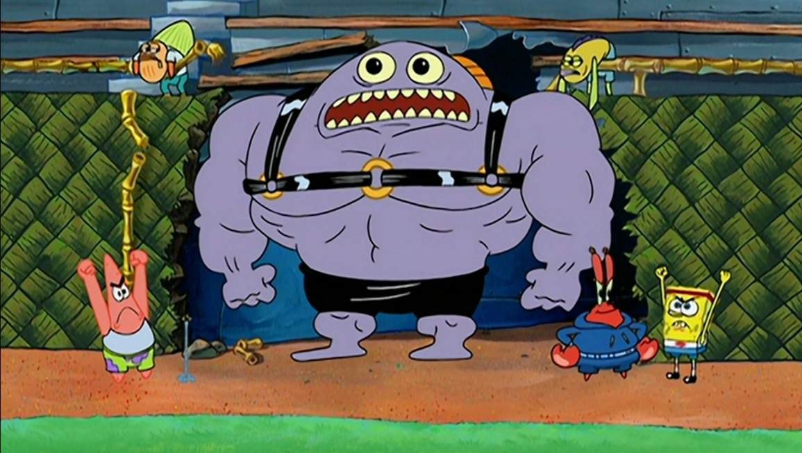 spongebob huge guy wrestler Blank Meme Template