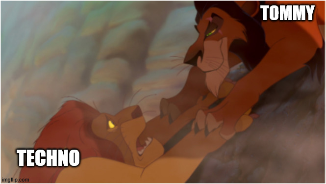 Betrayal lion king | TOMMY; TECHNO | image tagged in betrayal lion king | made w/ Imgflip meme maker