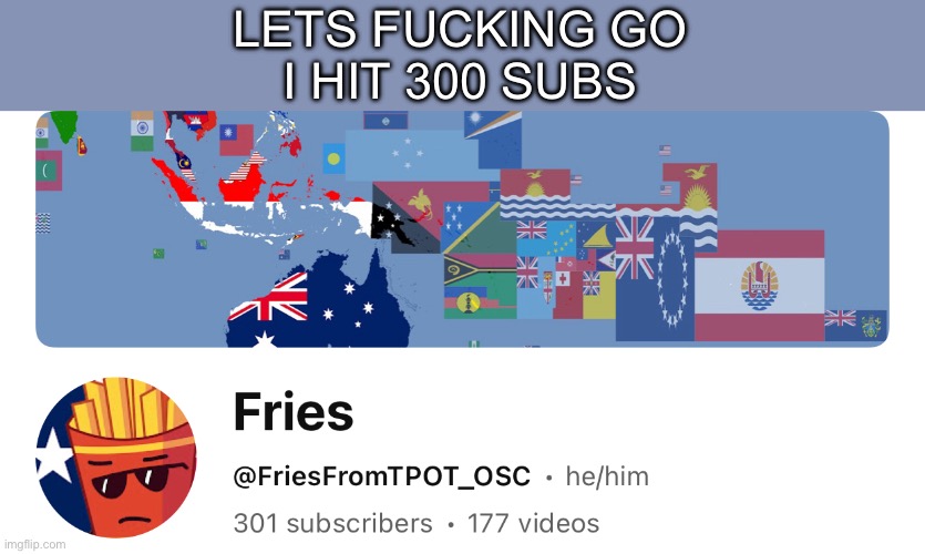 LETS FUCKING GO
I HIT 300 SUBS | made w/ Imgflip meme maker