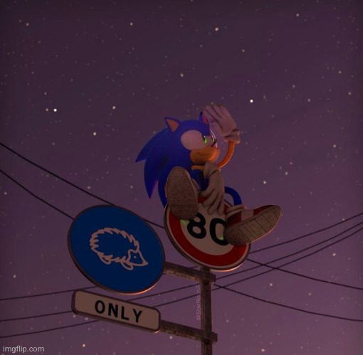 who's using this as their wallpaper ((ignore the pole up his ass)) | image tagged in sonic,aesthetic,night sky,cool pictures,wallpapers | made w/ Imgflip meme maker