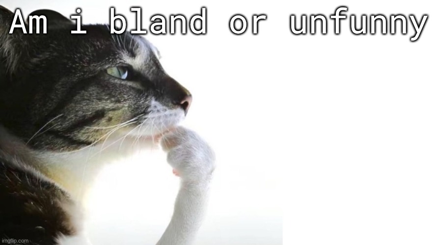 Thinker | Am i bland or unfunny | image tagged in thinker | made w/ Imgflip meme maker
