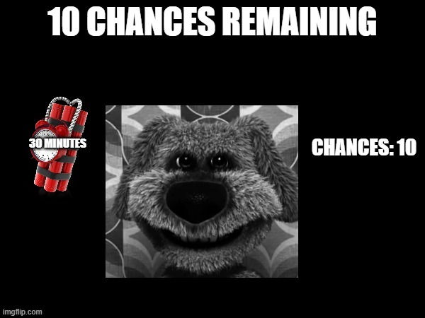 Mr Incredible Error 1 (Part 7E) | 10 CHANCES REMAINING; CHANCES: 10; 30 MINUTES | image tagged in barney error with talking ben | made w/ Imgflip meme maker