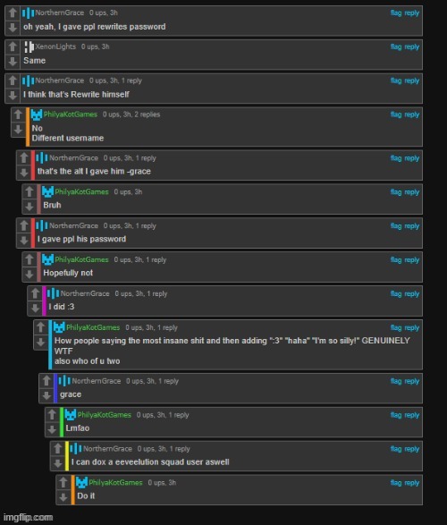 uhhhh rewrite wanted me to post this and that he's banned for 2 days bc of it idk | made w/ Imgflip meme maker