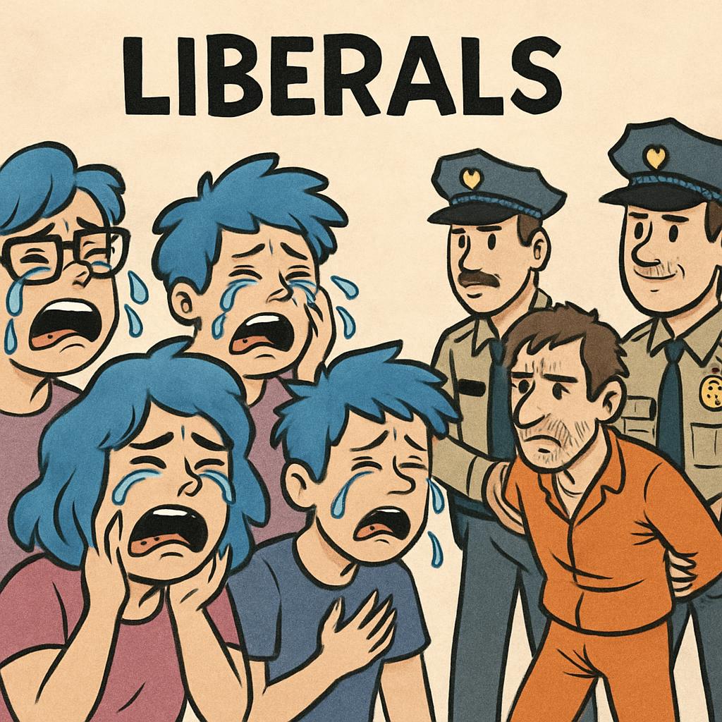 blue-haired Liberals crying because the criminals are getting ar Blank Meme Template