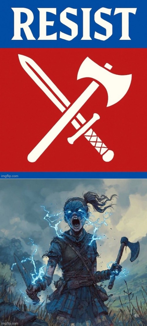 Lola Sommers Bravehearted Girl Resist | image tagged in lola sommers scottish flag,flag,resistance | made w/ Imgflip meme maker