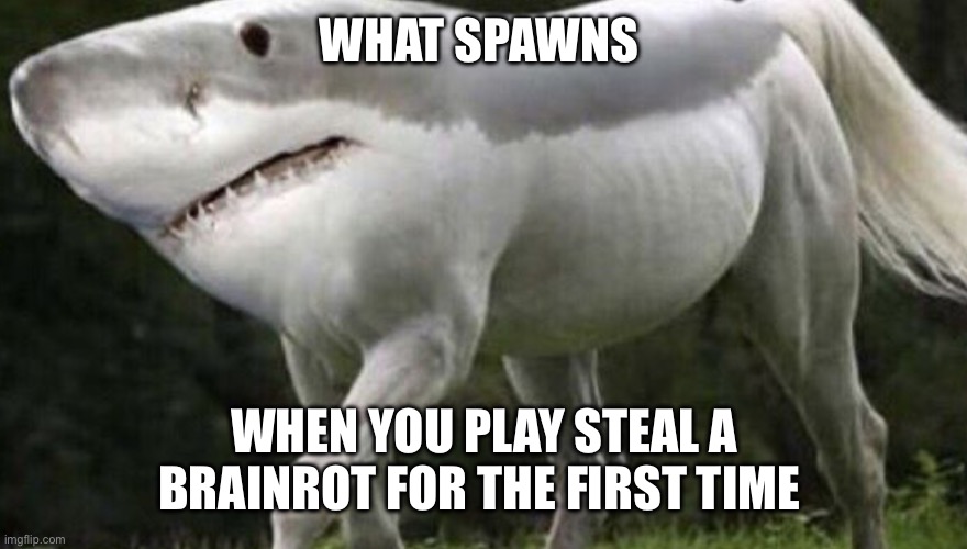 Shorse | WHAT SPAWNS; WHEN YOU PLAY STEAL A BRAINROT FOR THE FIRST TIME | image tagged in shorse | made w/ Imgflip meme maker