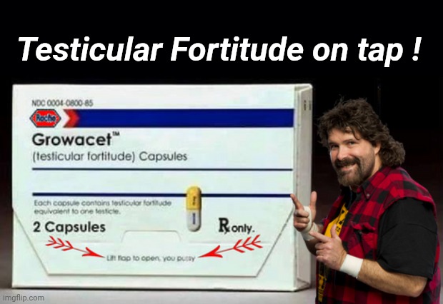 Testicular Fortitude pills | Testicular Fortitude on tap ! | image tagged in black background,mickey,mankind,balls | made w/ Imgflip meme maker