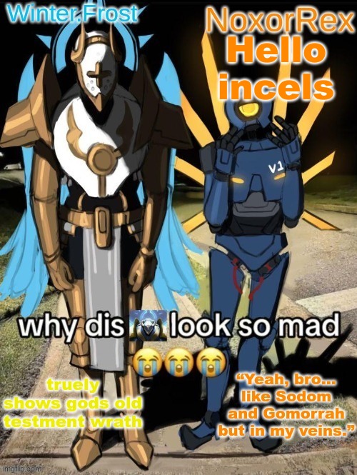 Nox and Frost's temp | Hello incels | image tagged in nox and frost's temp | made w/ Imgflip meme maker