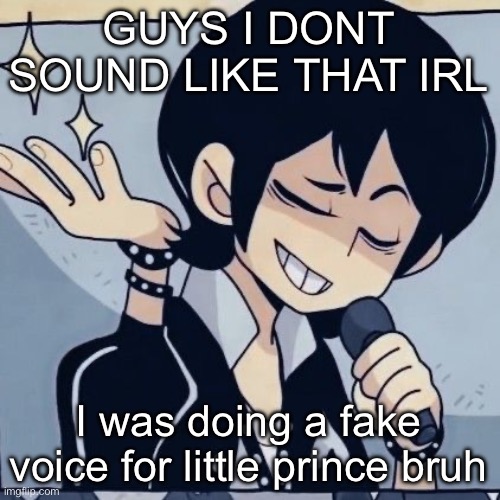 Tophamhatkyo just sayin | GUYS I DONT SOUND LIKE THAT IRL; I was doing a fake voice for little prince bruh | image tagged in tophamhatkyo just sayin | made w/ Imgflip meme maker