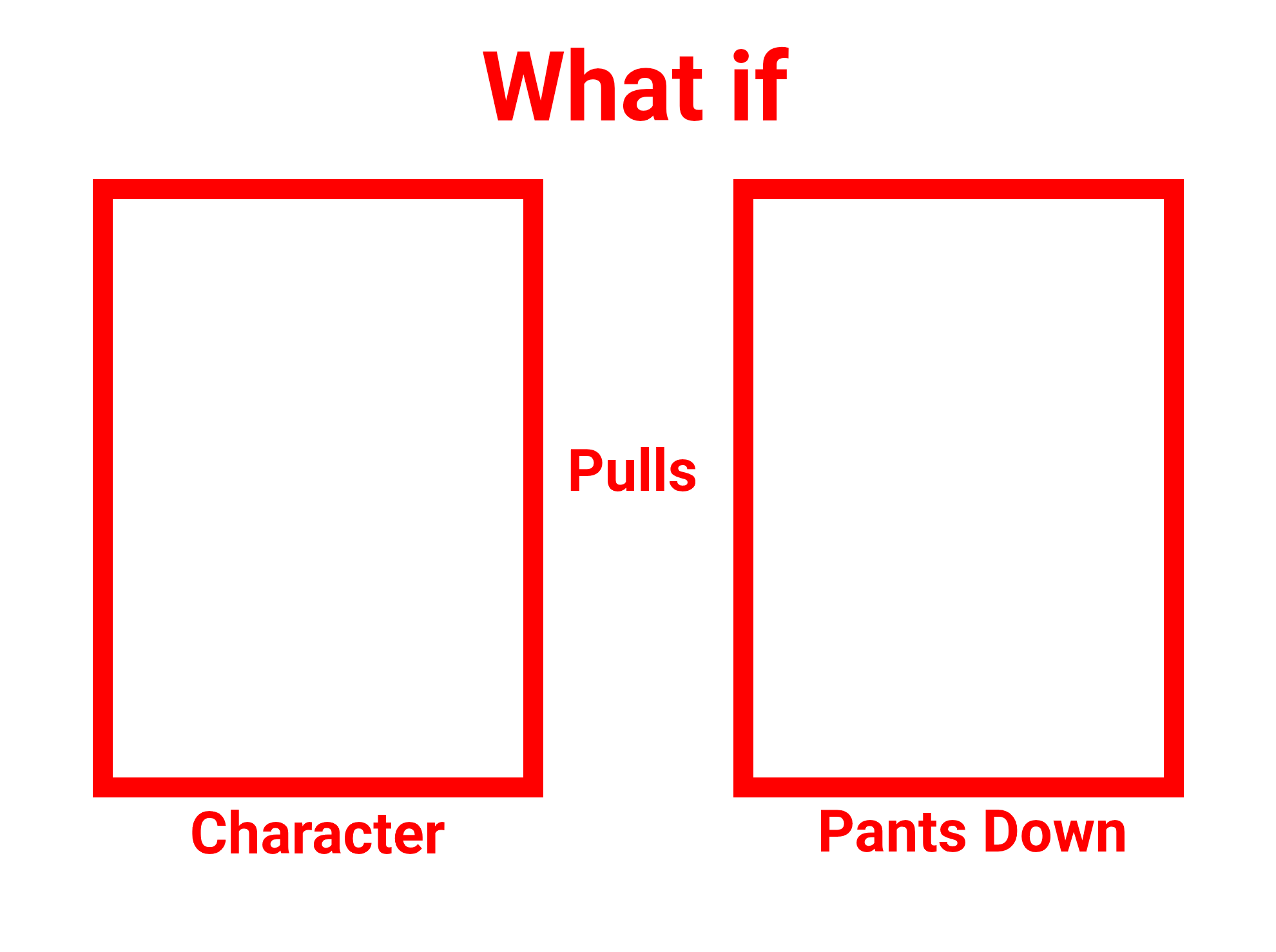 What if Character Pulls Who's Pants Down Blank Meme Template