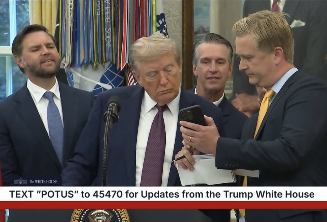 Donald Trump Checks Out Phone Blank Meme Template