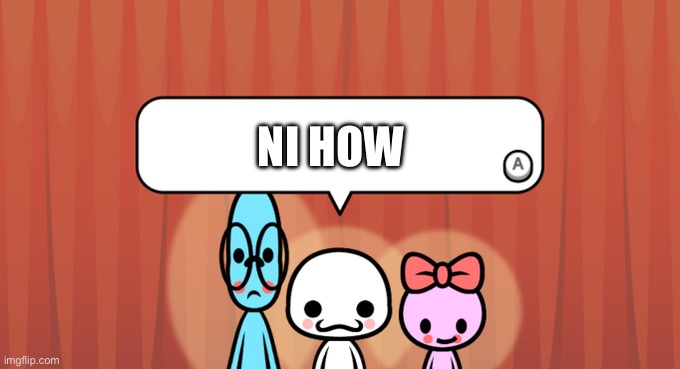 Rhythm Heaven Fever Trio | NI HOW | image tagged in rhythm heaven fever trio | made w/ Imgflip meme maker