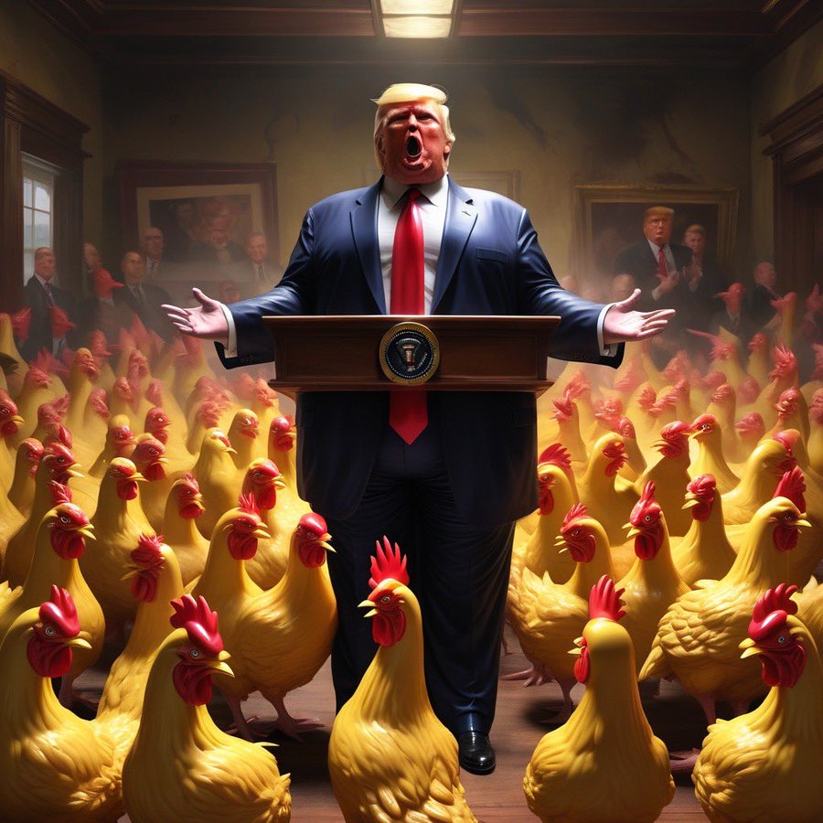 Trump taking lessons in chickening out. TACO Blank Meme Template