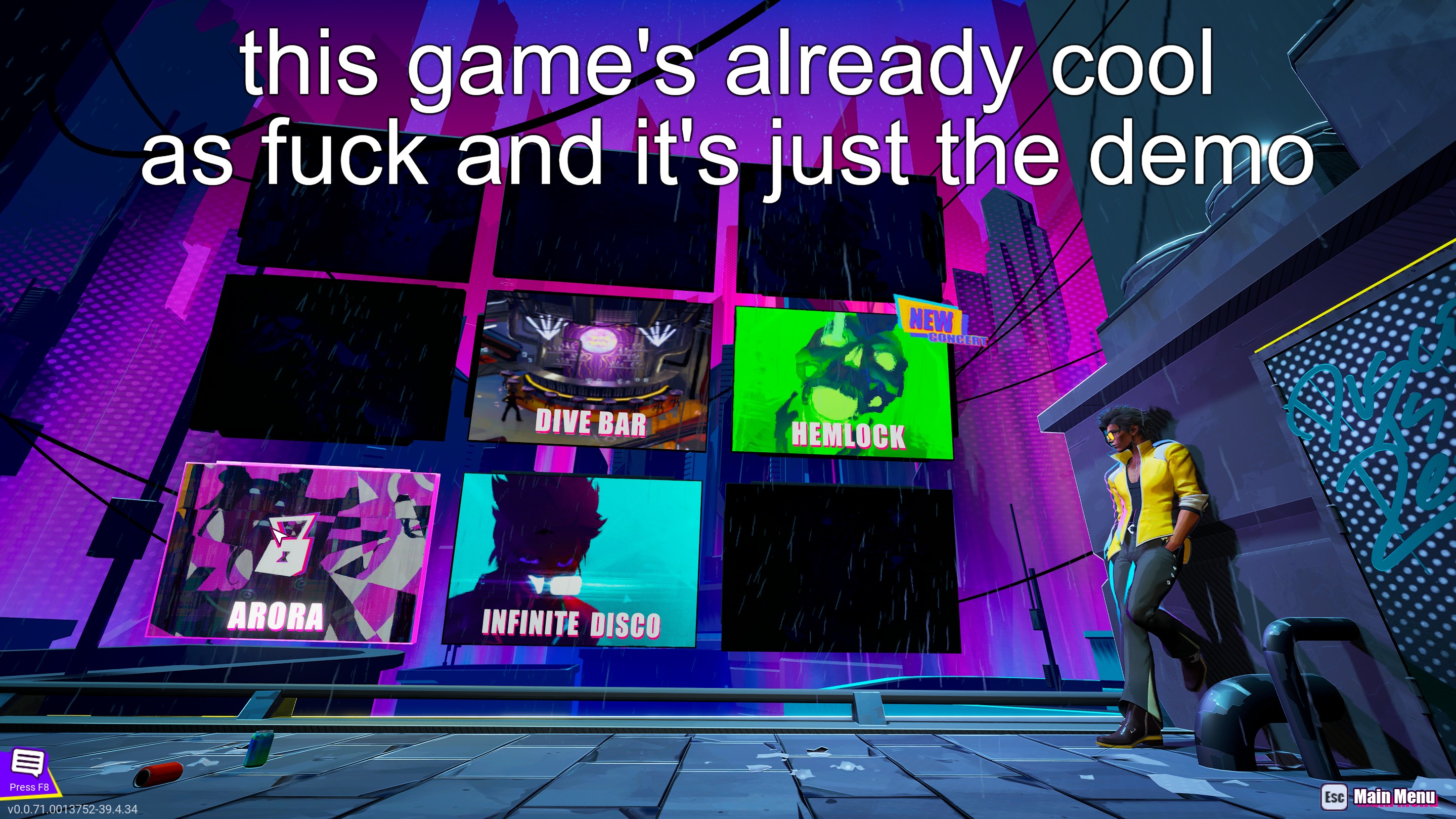 you basically fight to the beat of a song of your choosing in endless (name is Dead As Disco)) | this game's already cool as fuck and it's just the demo | made w/ Imgflip meme maker