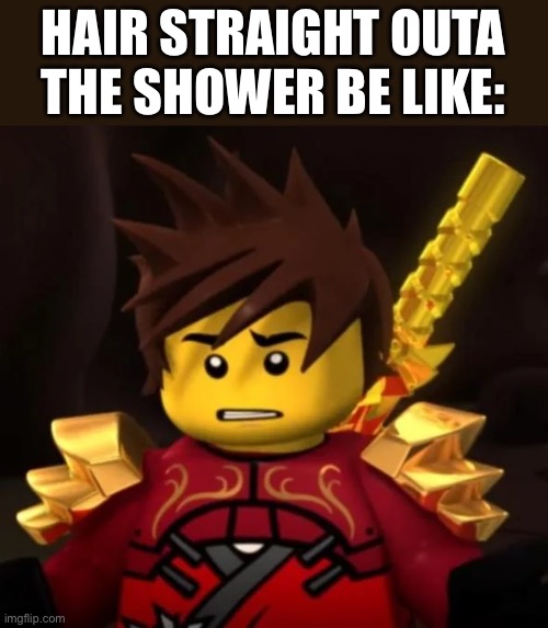 Ninjago | HAIR STRAIGHT OUTA THE SHOWER BE LIKE: | image tagged in ninjago,shower,hair | made w/ Imgflip meme maker