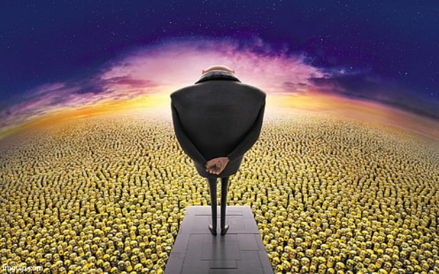 Gru Standing Over Minions | image tagged in gru standing over minions | made w/ Imgflip meme maker