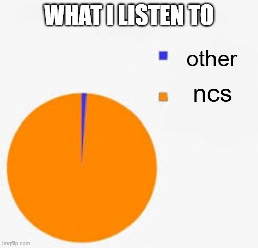 Pie Chart Meme | WHAT I LISTEN TO; other; ncs | image tagged in pie chart meme,songs | made w/ Imgflip meme maker