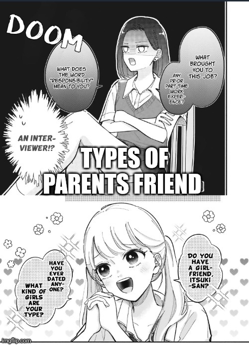 TYPES OF PARENTS FRIEND | image tagged in friends | made w/ Imgflip meme maker
