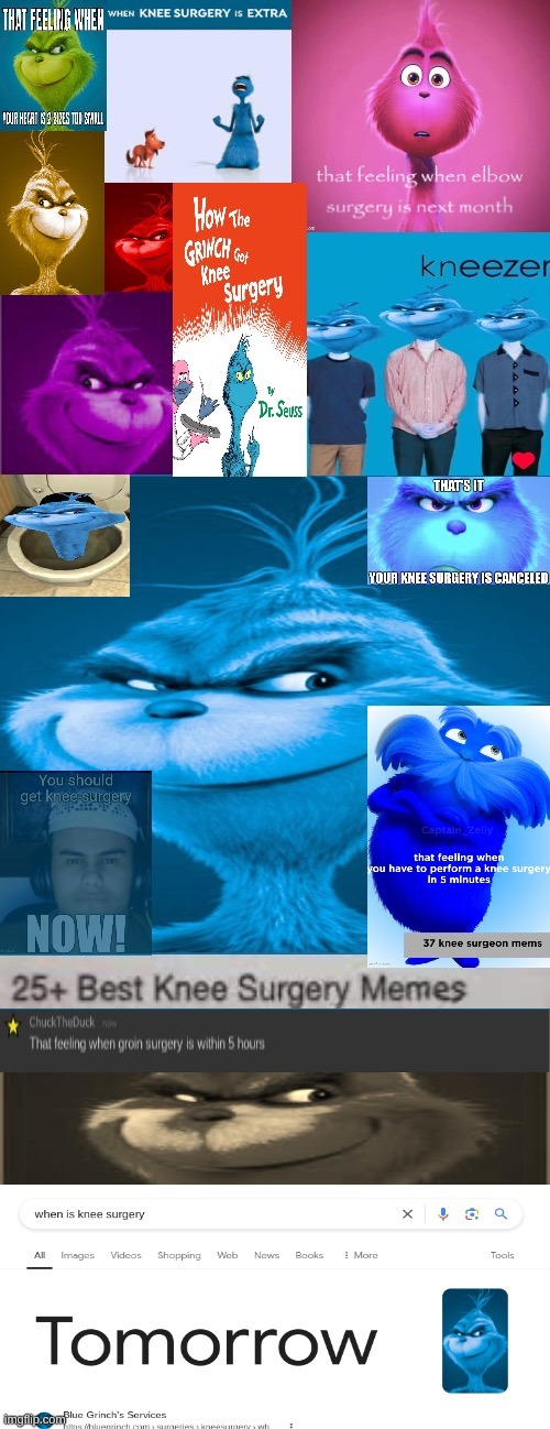 knee surgery | image tagged in knee surgery announcement template | made w/ Imgflip meme maker