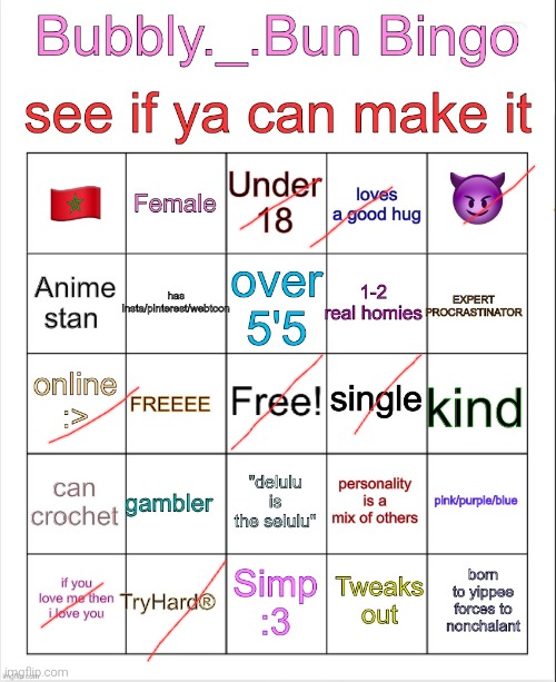 Bubbly._.bun’s bingo | image tagged in bubbly _ bun s bingo | made w/ Imgflip meme maker