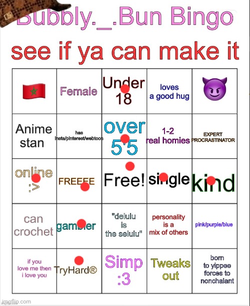 Bubbly._.bun’s bingo | image tagged in bubbly _ bun s bingo | made w/ Imgflip meme maker