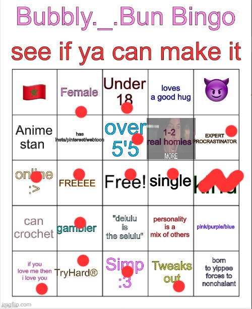 Bubbly._.bun’s bingo | image tagged in bubbly _ bun s bingo | made w/ Imgflip meme maker