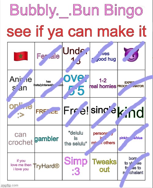 Bubbly._.bun’s bingo | image tagged in bubbly _ bun s bingo | made w/ Imgflip meme maker