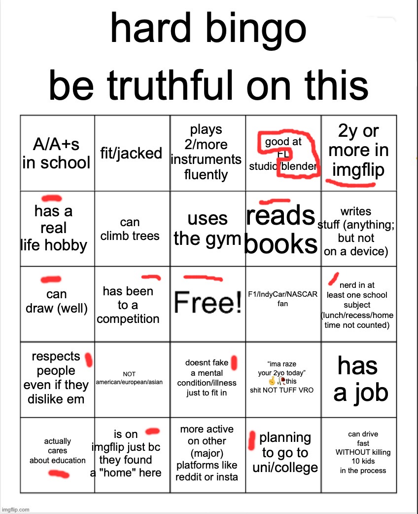 hard bingo for msmg | image tagged in hard bingo for msmg | made w/ Imgflip meme maker