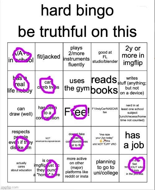 hard bingo for msmg | image tagged in hard bingo for msmg | made w/ Imgflip meme maker