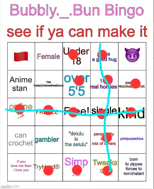 holy two bingos | image tagged in bubbly _ bun s bingo | made w/ Imgflip meme maker