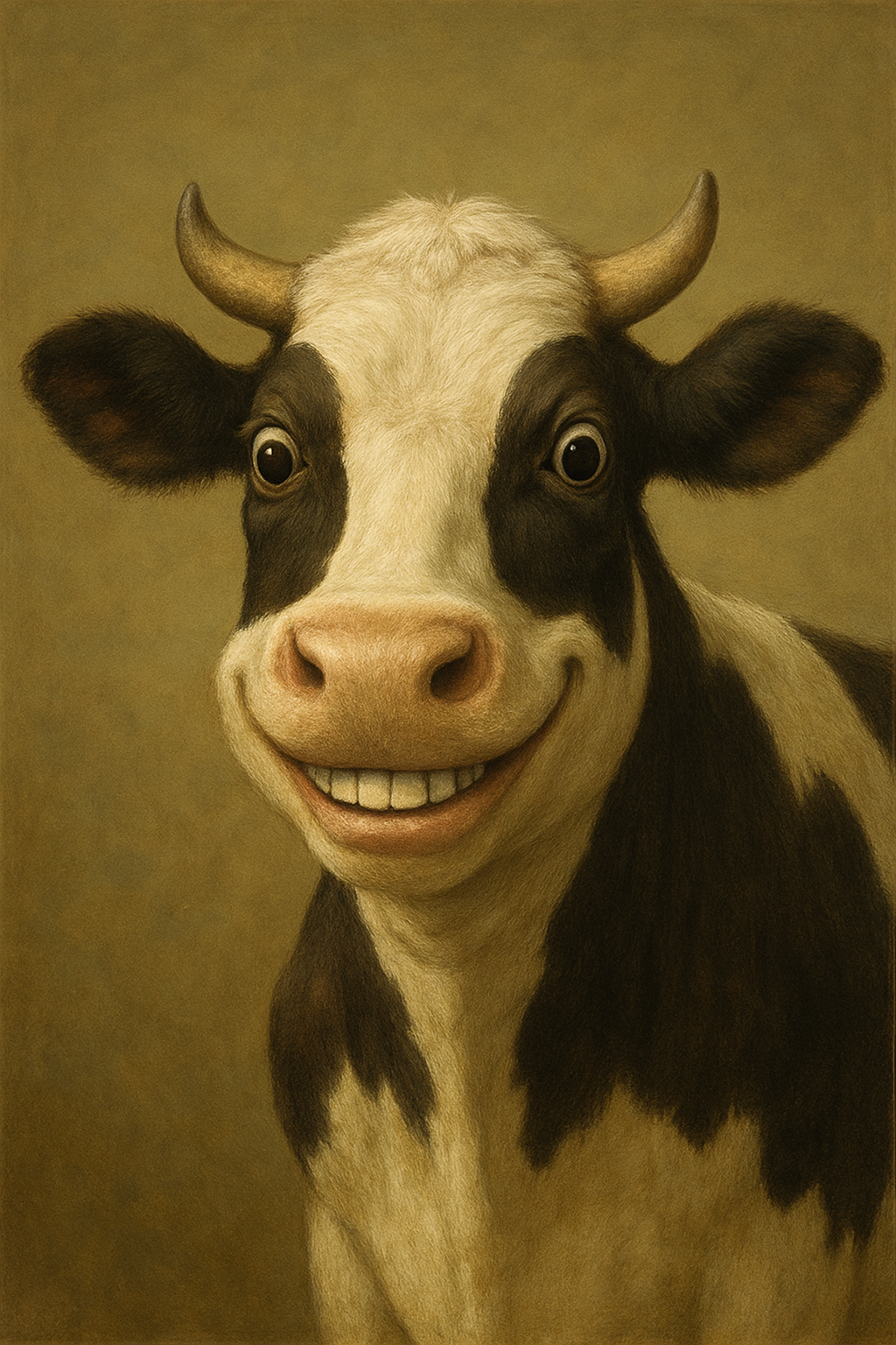 High Quality Creepy cow Blank Meme Template