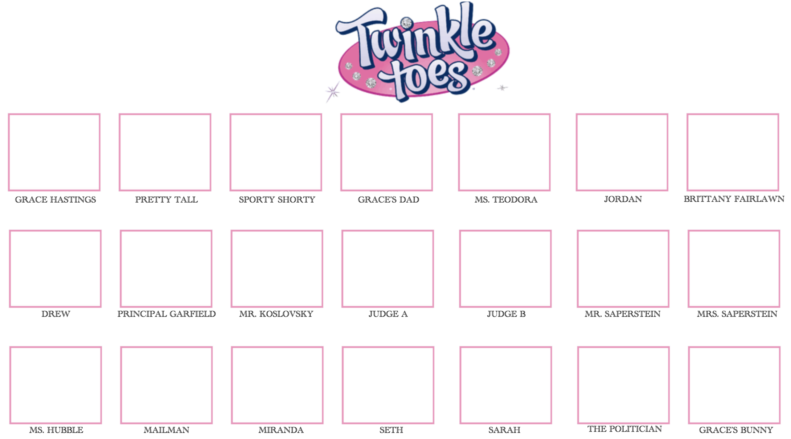 Make Your Own Twinkle Toes Cast Meme! Blank Meme Template