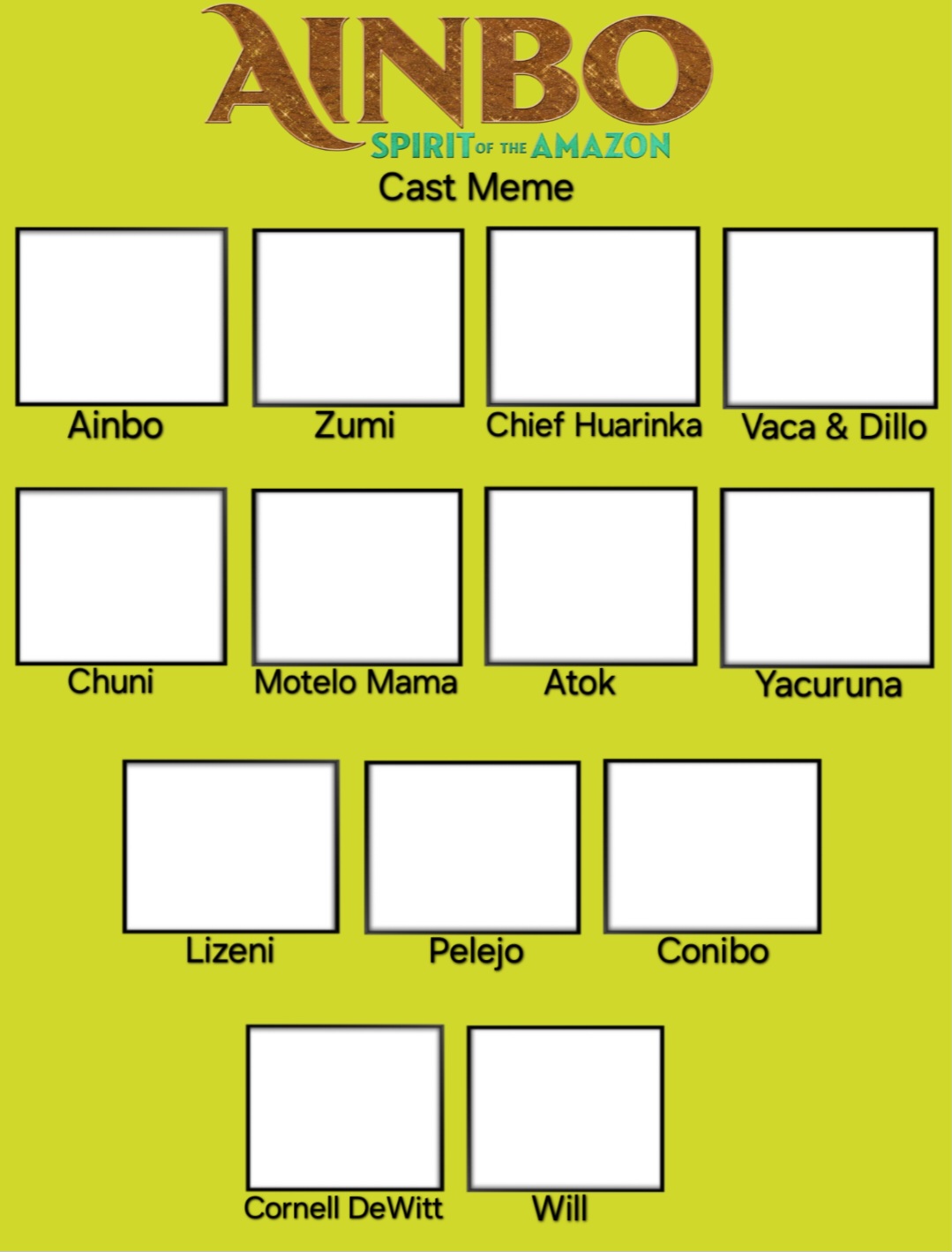 Ainbo: Spirit of the Amazon Cast Meme Blank Meme Template