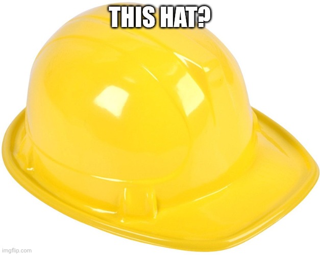 Construction Hat | THIS HAT? | image tagged in construction hat | made w/ Imgflip meme maker