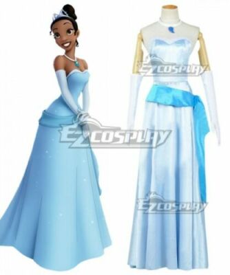 Tiana Adult Costume The Princess and The Frog Cosplay Blue Long Blank Meme Template