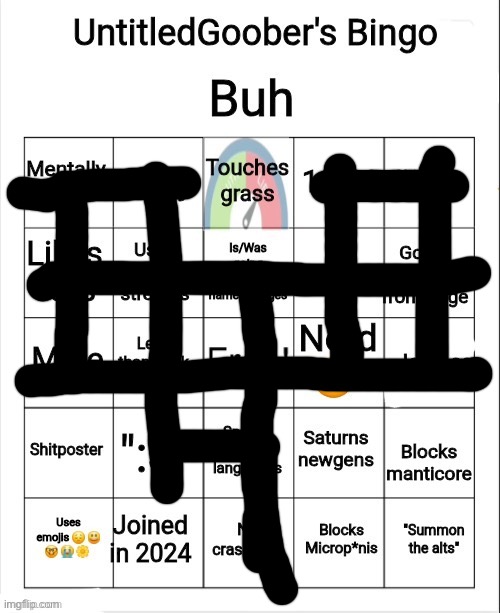 UntitledGoober's Bingo | image tagged in untitledgoober's bingo | made w/ Imgflip meme maker