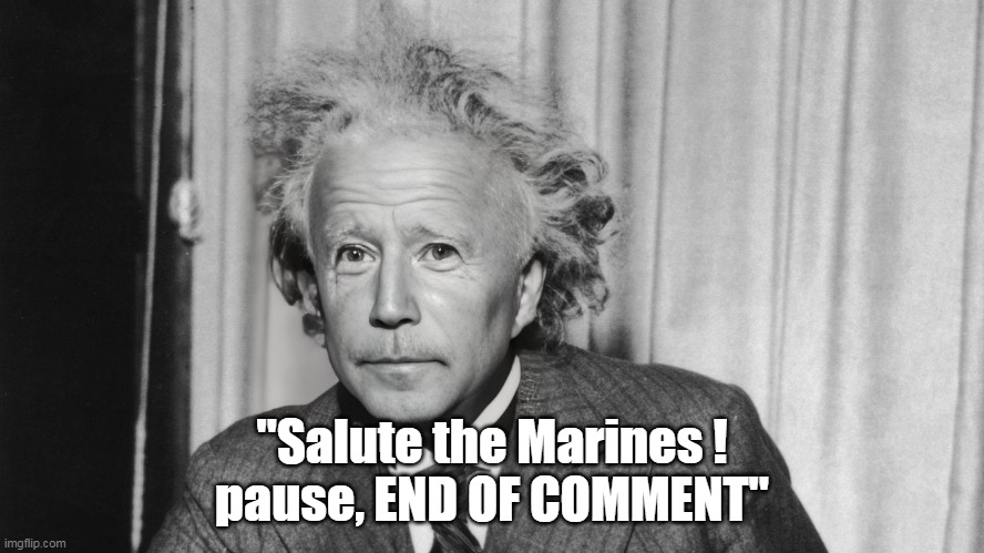"Salute the Marines !
pause, END OF COMMENT" | made w/ Imgflip meme maker