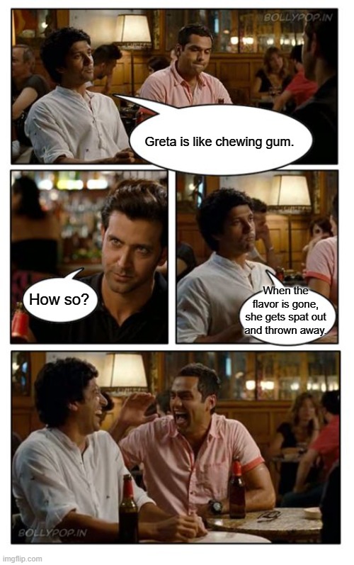 ZNMD Meme | Greta is like chewing gum. How so? When the flavor is gone, she gets spat out and thrown away. | image tagged in memes,znmd | made w/ Imgflip meme maker