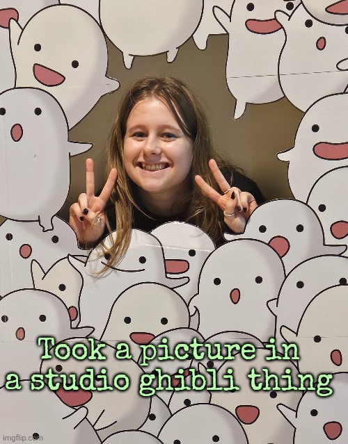 Took a picture in a studio ghibli thing | made w/ Imgflip meme maker