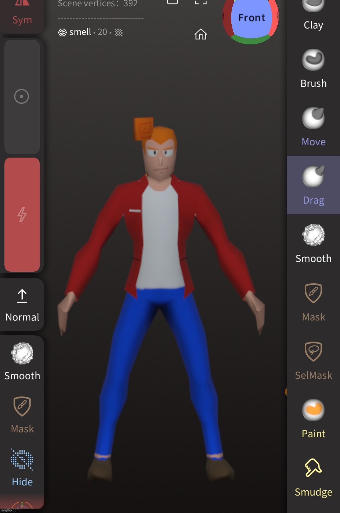 Does this 3d model look game ready? (Anyway don't mild the word "smell" I just named the nose that) | made w/ Imgflip meme maker